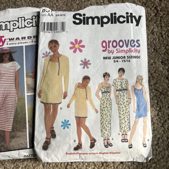Lot Of 3 Vintage Sewing Patterns Women's Girls 80s 90s 2000s Y2K Simplicity - Picture 2 of 7